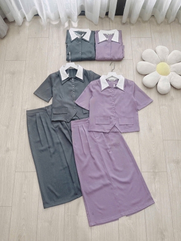 SET ÁO CỔ HAI LÁ THỜI TRANG MIX CV LI KIỂU NỮ(sale 145k)