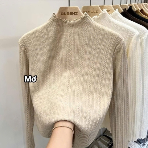ÁO LEN GÂN CỔ LƯỢN SÓNG NỮ THU ĐÔNG