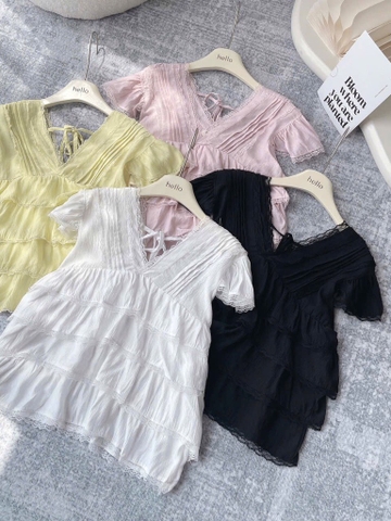 ÁO KIỂU CỔ V NHIỀU TẦNG NỮ