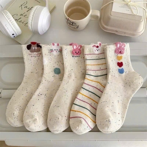 ĐỒ LÓT - SET 10 ĐÔI TẤT CỔ NGẮN CUTE CHO NỮ SẴN
