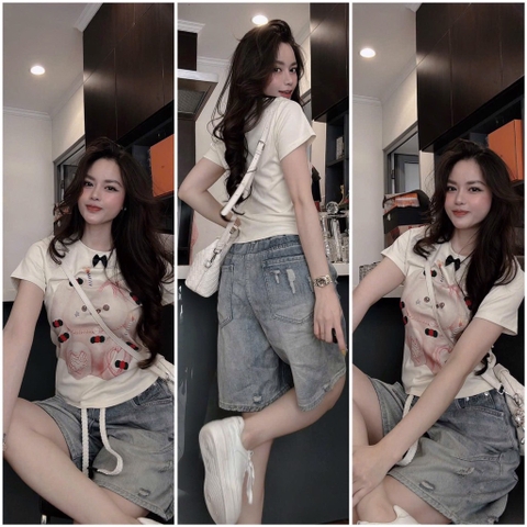 SET ÁO COTTON QUẦN JEANS NỮ SẴN