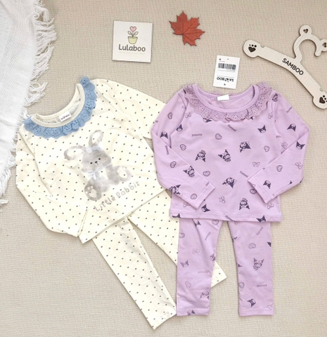 SET 2 BỘ DÀI COTTON TÀU TONE TÍM BÉ GÁI