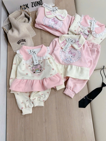 BỘ NỈ 2 DA HELLOKITTY BÉ GÁI