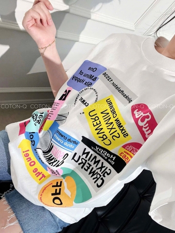 ÁO PHÔNG DECAL CHỮ NỮ