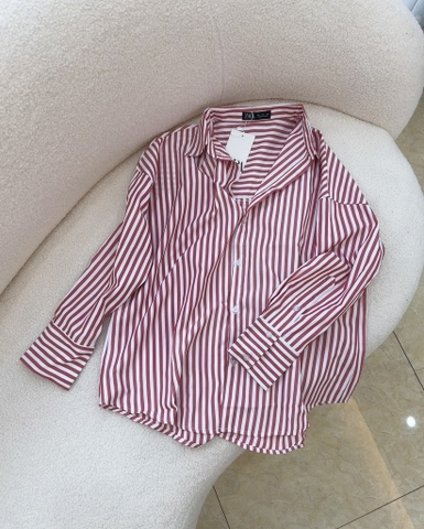 ÁO SƠ MI KẺ ĐỎ Z.R DÀI TAY NỮ SẴN(SALE 55k)