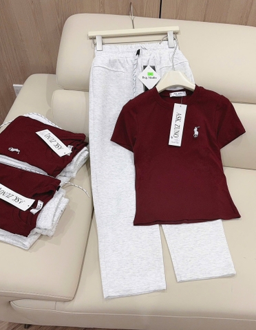 SET ÁO ZIP THÊU NGỰA + QUẦN HAI DA NỮ THU ĐÔNG
