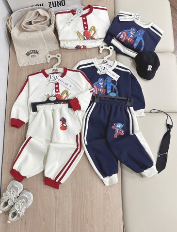 SET BỘ DÀI NỈ SIÊU NHÂN MARVAL 2 MÀU PHỐI BÉ TRAI