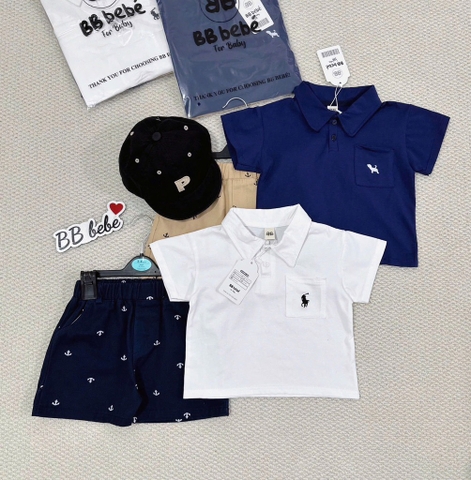 SET CỘC ÁO CỔ TRỤ QUẦN KAKI BÉ TRAI 2 MÀU