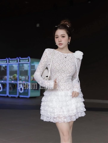 VÁY REN ĐÍNH HOA BÈO KÈM QUẦN SẴN