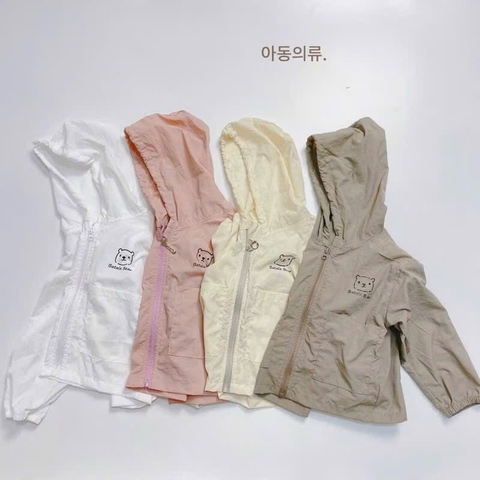 ÁO KHOÁC GIÓ IN GẤU 4 MÀU BÉ TRAI BÉ GÁI SẴN (SALE 35k)