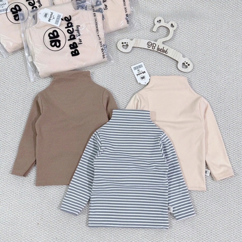 SET 3 ÁO ZIP LÔNG KẺ NÂU BE DÀI TAY BÉ TRAI