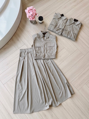 SET CHÂN VÁY LY TÚI HỘP CHUN GẤU NỮ SẴN
