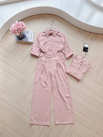 SET BỘ DÀI QUẦN SUÔNG LI ĐAI TAY DÀI CÁ LẬT NỮ THU ĐÔNG SẴN