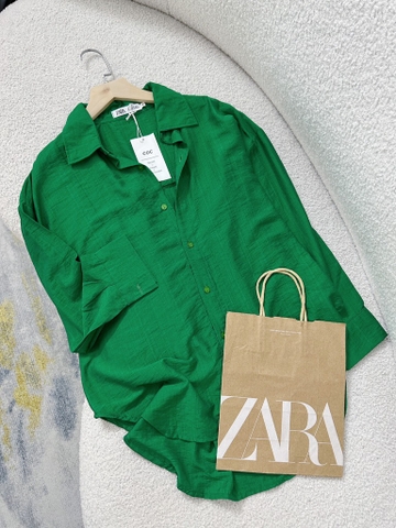 ÁO SƠ MI Z.R XANH LÁ CÂY NỮ HOTTREND (Xả 58K)