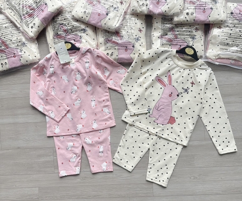 BỘ DÀI THỎ HỒNG CHẤM BI BÉ GÁI (XẢ 119k)