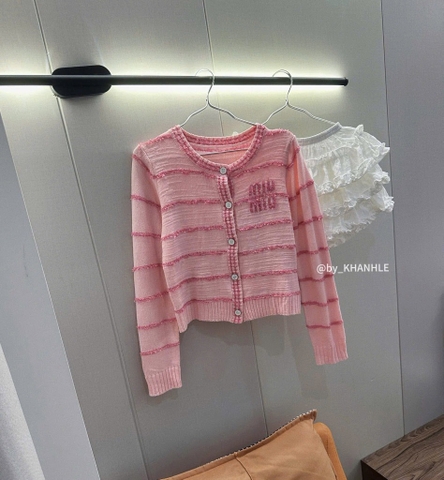 ÁO LEN CAẢDIGAN HỒNG MIU MIU NỮ