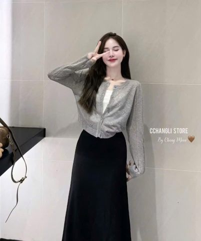 SET ÁO CARDIGAN HOA MIX CVAY NỮ THU ĐÔNG