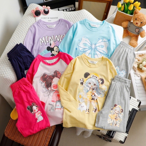 SET BỘ DÀI TAY SIZE ĐẠI HÌNH HOẠT HÌNH BÉ GÁI