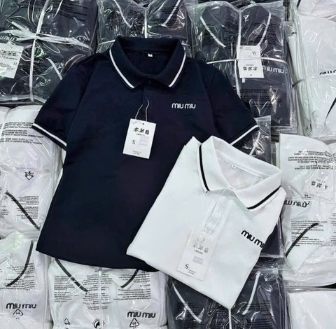 ÁO POLO THÊU MIU MIU CỰC XINH NỮ SẴN( Xả 50k)