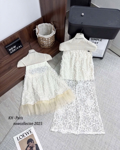 SET ÁO REN 2 DÂY CHÂN VÁY KÈM LÓT NỮ