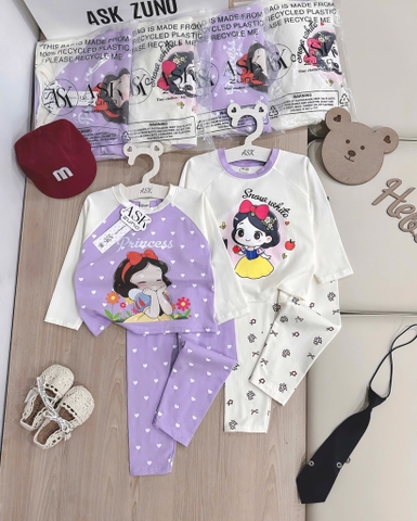 SET 2 BỘ DÀI CÔNG CHÚA BẠCH TUYẾT TÍM KEM BÉ GÁI SẴN (SALE 80k)