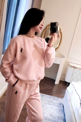 BỘ DÀI NỈ HAI DA THÊU NGỰA HỒNG NỮ THU ĐÔNG SẴN