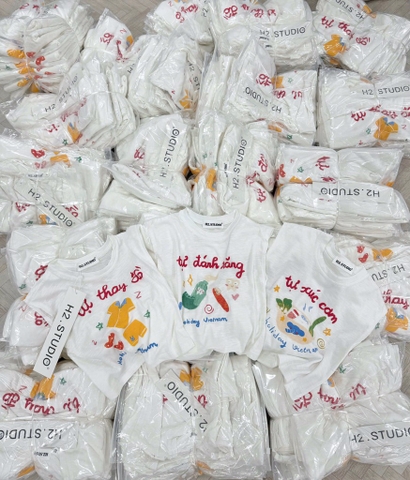 SET 3 ÁO PHÔNG TỰ XÚC CƠM - TỰ ĐÁNH RĂNG - TỰ THAY ĐỒ BÉ TRAI BÉ GÁI