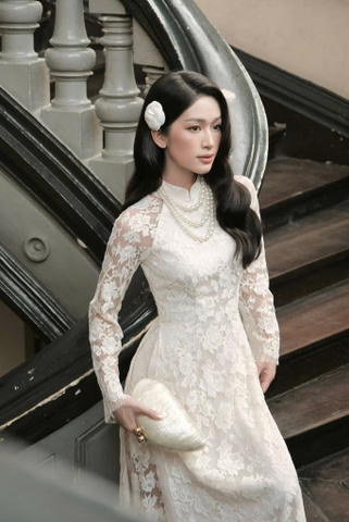 SET ÁO DÀI REN QUẦN LỤA NỮ