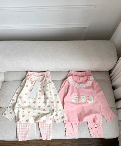 SET 2 BỘ DÀI BÉ GÁI MÈO TONE HỒNG