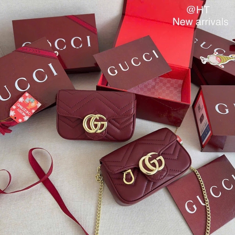 TÚI XÁCH - TÚI GUCCI ĐỎ RƯỢU HOT HIT MINI