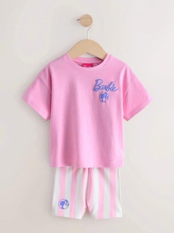 SET BARBIE QUẦN KẺ HỒNG CHO BÉ GÁI SẴN
