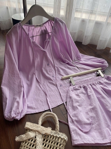 SET BỘ ÁO QUẦN TÍM NỮ SẴN