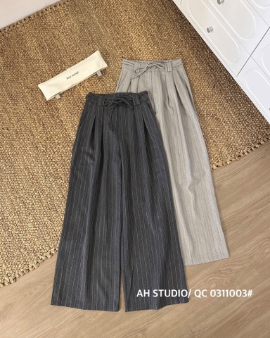 QUẦN SUÔNG KẺ SỌC 2 MÀU BUỘC NƠ NỮ