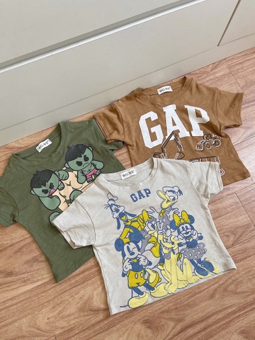 SET 3 ÁO GAP TONE MÀU XÁM RÊU NÂU BÉ TRAI SẴN( xả 69k)
