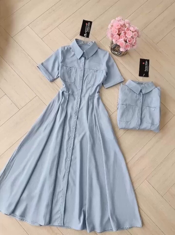 VÁY LI DÁNG DÀI TÚI NGỰC TAY LV NỮ SẴN