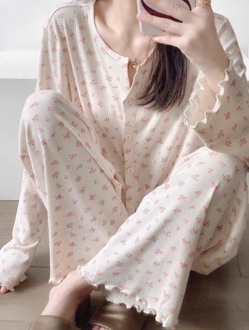 SET BỘ PIJAMA HOA NHÍ HỒNG COVER NỮ