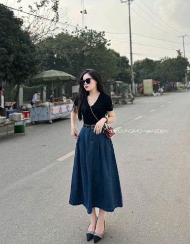 VÁY BÒ NỮ DÁNG DÀI