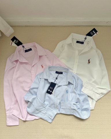 ÁO SƠ MI NỮ DÀI TAY THÊU NGỰA 3 MÀU SẴN