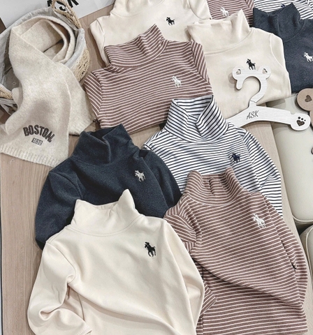 SET 4 ÁO GIỮ NHIỆT CỔ LỌ DÀI TAY BÉ TRAI