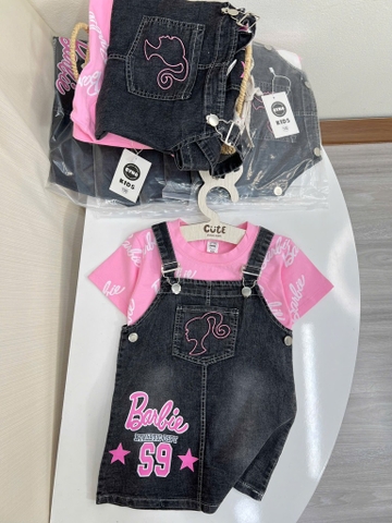 SET ÁO HỒNG IN TRÀN MIX YẾM JEAN BARBIE BÉ GÁI