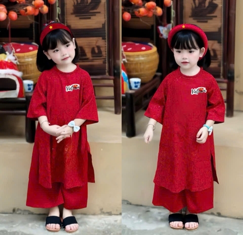 ÁO DÀI ĐỎ BÉ GÁI VIỆT NAM