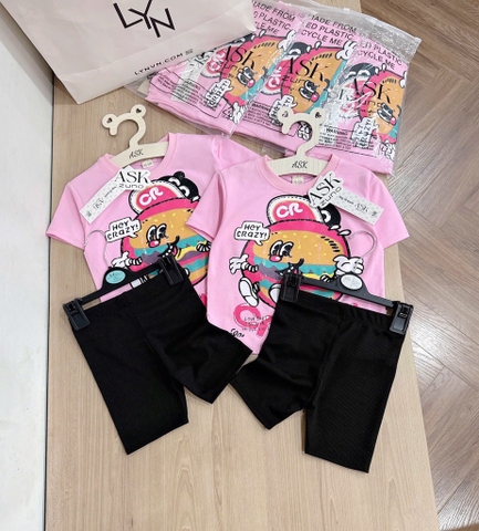 SET ÁO CRAZY QUẦN LEGGING CHO BÉ GÁI
