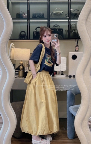 SET ÁO COTTON CHÂN VÁY GIÓ NHĂN NỮ