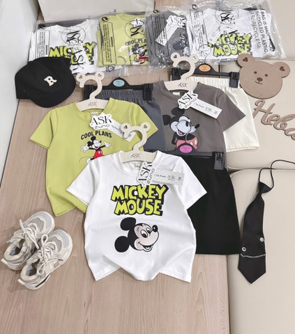 SET 3 BỘ CỘC MICKEY MOUSE TRẮNG XANH XÁM BÉ TRAI