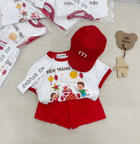 SET BỘ CỘC TRUNG THU KÈM MŨ ĐỎ BÉ TRAI SẴN(XẢ 69k)