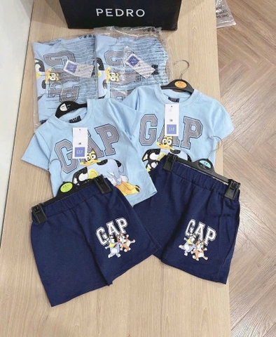 BỘ CHÓ CỨU HỘ G.A.P XANH TRỜI QUẦN SHORT XANH THAN CHO BÉ TRAI SẴN