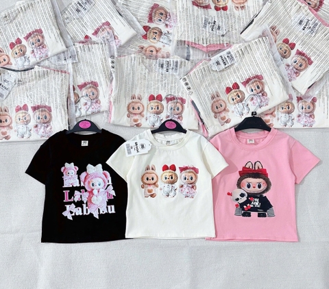 SET 3 ÁO CỘC LABUBU HỒNG TRẮNG ĐEN BÉ GÁI SẴN (SALE 79k)