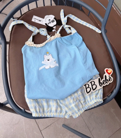 BỘ 2 DÂY BÉ GÁI XANH DƯƠNG HÌNH GẤU