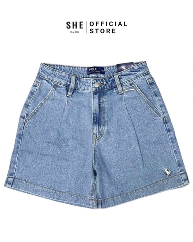 QUẦN SHORT JEAN NỮ XANH THÊU NGỰA SẴN