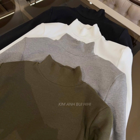 SET 2 ÁO ZIP LÓT LÔNG CỔ TRÒN ĐỘN VAI NỮ THU ĐÔNG